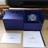 Buy Shop Swarovski Passage Chrono Crystal Blue Dial Blue Leather Strap Watch for Women - 5580342 USA Online