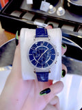 Buy Shop Swarovski Passage Chrono Crystal Blue Dial Blue Leather Strap Watch for Women - 5580342 USA Online