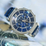 Buy Shop Swarovski Passage Chrono Crystal Blue Dial Blue Leather Strap Watch for Women - 5580342 USA Online