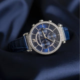 Buy Shop Swarovski Passage Chrono Crystal Blue Dial Blue Leather Strap Watch for Women - 5580342 USA Online