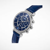 Buy Shop Swarovski Passage Chrono Crystal Blue Dial Blue Leather Strap Watch for Women - 5580342 USA Online