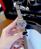 Buy Shop Swarovski Passage Chrono Grey Dial Grey Leather Strap Watch for Women - 5580348 USA Online