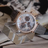 Buy Shop Swarovski Passage Chrono Grey Dial Grey Leather Strap Watch for Women - 5580348 USA Online