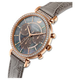 Buy Shop Swarovski Passage Chrono Grey Dial Grey Leather Strap Watch for Women - 5580348 USA Online