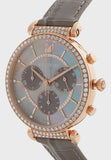 Buy Shop Swarovski Passage Chrono Grey Dial Grey Leather Strap Watch for Women - 5580348 USA Online