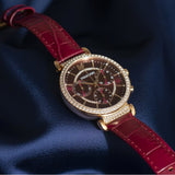 Buy Shop Swarovski Passage Chrono Red Dial Red Leather Strap Watch for Women - 5580345 USA Online
