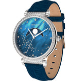 Buy Shop Swarovski Passage Moon Phase Blue Dial Blue Leather Strap Watch for Women - 5613320 USA Online