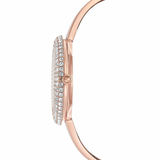 Swarovski Crystal Rose Silver Dial Rose Gold Steel Strap Watch for Women - 5484073