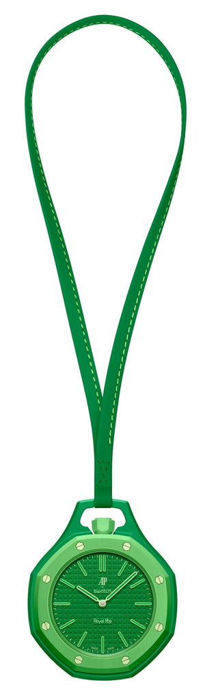 Buy Shop Swatch x AP Royal Pop Green Dial Green Leather Lanyard Watch for Men - Green Eight USA Online