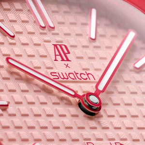 Buy Shop Swatch x AP Royal Pop Pink Dial Pink Leather Strap Watch for Women - Otto Rosso USA Online