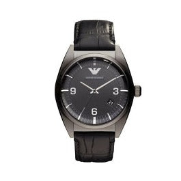 Buy Shop Emporio Armani Franco Black Dial Black Leather Strap Watch For Men - AR0368 USA Online