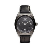 Buy Shop Emporio Armani Franco Black Dial Black Leather Strap Watch For Men - AR0368 USA Online
