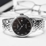 Buy Shop Tissot Le Locle Powermatic 80 Black Dial Silver Steel Strap Watch For Men - T006.407.11.052.00 USA Online