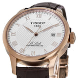 Buy Shop Tissot Le Locle Powermatic 80 Silver Dial Brown Leather Strap Watch For Men - T006.407.36.033.00 USA Online