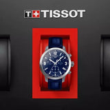 Buy Shop Tissot PRC 200 Chronograph Blue Dial Blue Leather Strap Watch For Men - T055.417.16.047.00 USA Online