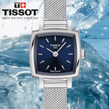 Buy Shop Tissot Lovely Square Blue Dial Silver Mesh Bracelet Watch For Women - T058.109.11.041.00 USA Online