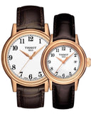 Buy Shop Tissot Carson White Dial Brown Leather Strap Watch For Women - T085.210.36.012.00 USA Online