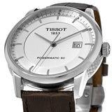 Buy Shop Tissot Luxury Powermatic 80 Silver Dial Brown Leather Strap Watch For Men - T086.407.16.031.00 USA Online