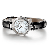 Tissot T Lady Flamingo Mother of Pearl Dial Black Leather Strap Watch for Women - T094.210.16.111.00