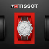 Buy Shop Tissot PR 100 Sport Quartz Chronograph Silver Dial Brown Leather Strap Watch For Men - T101.617.16.031.00 USA Online