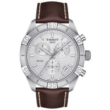 Buy Shop Tissot PR 100 Sport Quartz Chronograph Silver Dial Brown Leather Strap Watch For Men - T101.617.16.031.00 USA Online
