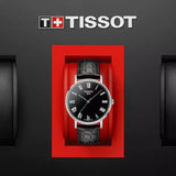Buy Shop Tissot Everytime Medium Black Dial Black Leather Strap Watch For Men - T109.410.16.053.00 USA Online