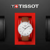 Buy Shop Tissot T Classic Everytime Large White Dial Brown Leather Strap Watch For Men - T109.610.16.037.00 USA Online