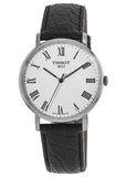 Buy Shop Tissot Everytime Medium White Dial Black Leather Strap Watch For Men - T109.410.16.033.01 USA Online
