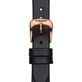 Buy Shop Tissot T Wave Diamond Mother of Pearl Dial Black Leather Strap Watch For Women - T112.210.36.111.00 USA Online