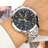 Buy Shop Tissot PRC 200 Chronograph Black Dial Silver Steel Strap Watch For Men - T114.417.11.057.00 USA Online