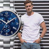 Buy Shop Tissot T Sport Chrono XL Classic Blue Dial Silver Steel Strap Watch For Men - T116.617.11.047.01 USA Online