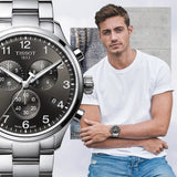 Buy Shop Tissot T Classic Chrono XL Black Dial Silver Steel Strap Watch For Men - T116.617.11.057.01 USA Online