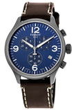 Buy Shop Tissot Chrono XL Blue Dial Brown Leather Strap Watch For Men - T116.617.36.047.00 USA Online