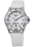 Tissot Seastar 1000 Mother of Pearl White Dial White Rubber Strap Watch for Women - T120.210.17.116.00