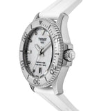 Tissot Seastar 1000 Mother of Pearl White Dial White Rubber Strap Watch for Women - T120.210.17.116.00