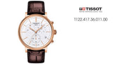 Buy Shop Tissot Carson Premium Chronograph White Dial Brown Leather Strap Watch For Men - T122.417.36.011.00 USA Online