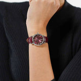 Buy Shop Tissot Carson Premium Lady Maroon Dial Maroon Leather Strap Watch For Women - T122.210.16.373.00 USA Online