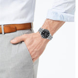 Buy Shop Tissot Carson Premium Black Dial Silver Steel Strap Watch For Men - T122.410.11.053.00 USA Online