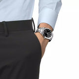 Buy Shop Tissot Gentleman Black Dial Silver Steel Strap Watch For Men - T127.410.11.051.00 USA Online