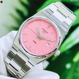 Tissot PRX Quartz Pink Dial Silver Steel Strap Watch for Women - T137.210.11.331.00