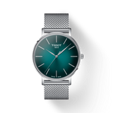 Buy Shop Tissot Everytime Gent Green Dial Silver Mesh Bracelet Watch for Men - T143.410.11.091.00 USA Online