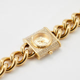 Buy Shop Michael Kors Chain Lock Pave Gold Dial Gold Steel Strap Watch For Women - MK4711 USA Online