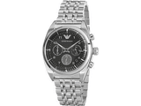 Buy Shop Emporio Armani Franco Black Dial Silver Steel Strap Watch For Men - AR0373 USA Online