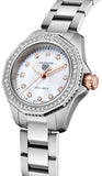 Buy Shop Tag Heuer Aquaracer Professional 200 Quartz Diamonds Mother of Pearl Dial Silver Steel Strap Watch for Women - WBP1451.BA0622 USA Online