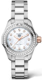 Buy Shop Tag Heuer Aquaracer Professional 200 Quartz Diamonds Mother of Pearl Dial Silver Steel Strap Watch for Women - WBP1451.BA0622 USA Online