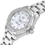 Tag Heuer Aquaracer Diamonds Mother of Pearl White Dial Silver Steel Strap Watch for Women - WBD1415.BA0741