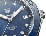 Buy Shop Tag Heuer Aquaracer Diamonds Blue Dial Silver Steel Strap Watch for Women - WAY131L.BA0748 USA Online