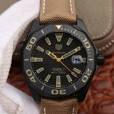 Buy Shop Tag Heuer Aquaracer 300 Calibre 5 Automatic Black Dial Brown Nylon Strap Watch for Men - WAY208C.FC6383 USA Online