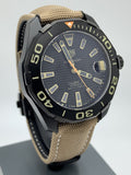Buy Shop Tag Heuer Aquaracer 300 Calibre 5 Automatic Black Dial Brown Nylon Strap Watch for Men - WAY208C.FC6383 USA Online