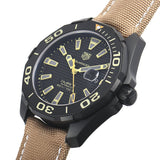 Buy Shop Tag Heuer Aquaracer 300 Calibre 5 Automatic Black Dial Brown Nylon Strap Watch for Men - WAY208C.FC6383 USA Online